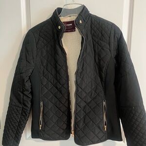 Ci Sono Black Quilted Utility Jacket